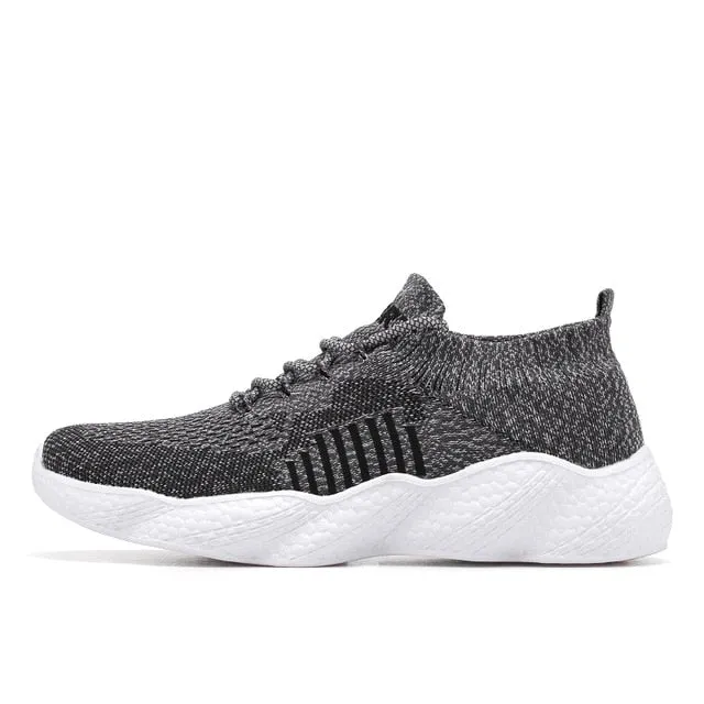 2020 Men's Casual Shoes Lace-up Sock Sneakers Lightweight Comfortable Breathable Outdoor Jogging Walking Sneakers Tenis