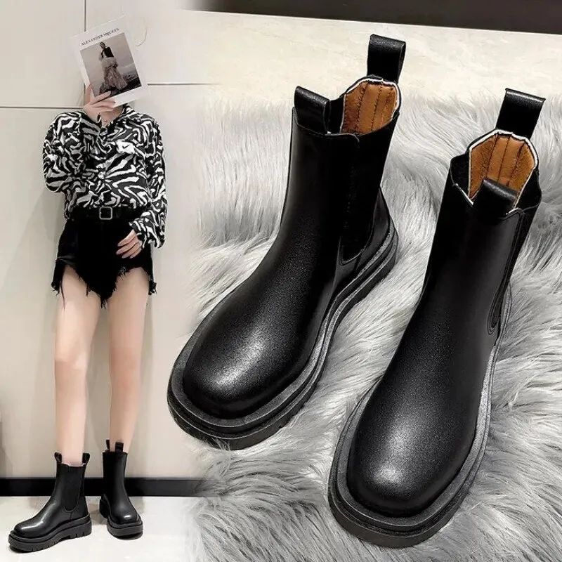 2024 New Thicken Winter Knight Boots Women Knee High Long Square Heel Motorcycle Boots