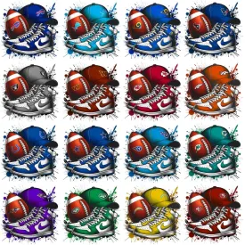 32 Swoosh Shoes Football Teams Designs Bundle PNG