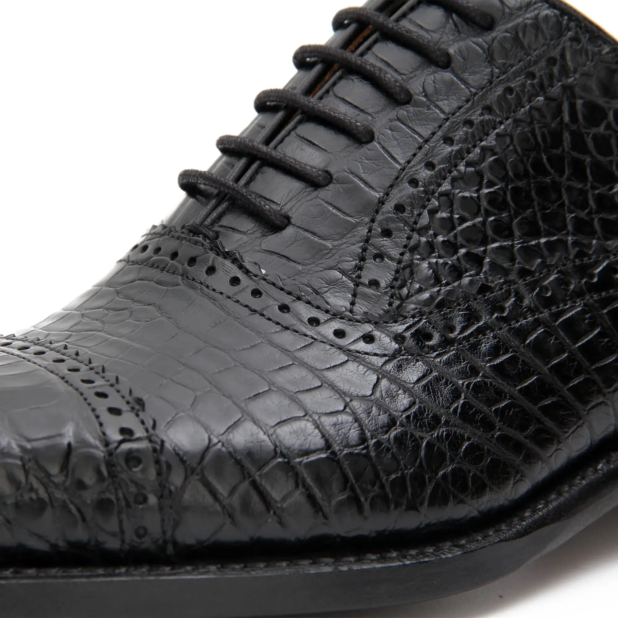 Alligator Skin Oxford Shoes Black