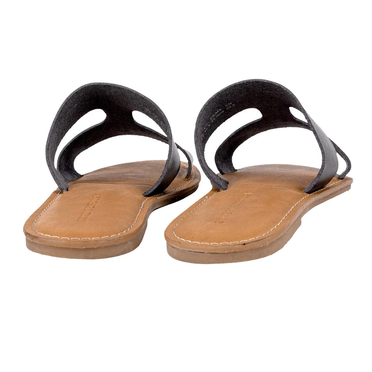 Amazon Essentials Flat Sandals Leather Black Colour For Women