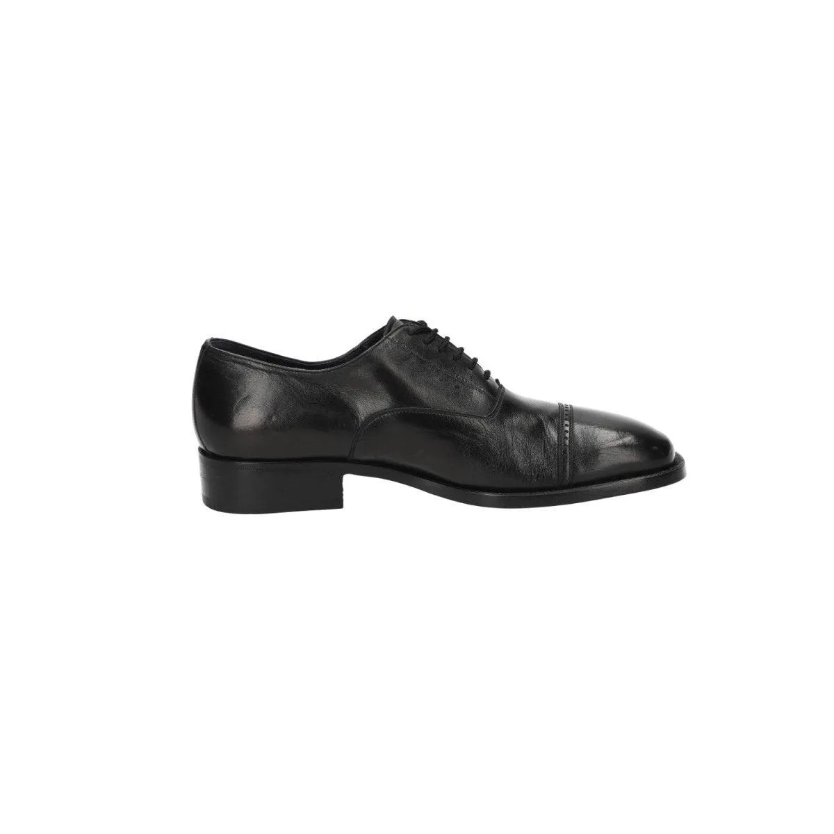 Bally Cap Toe Oxford Formal Lace Ups Leather Black Colour For Men