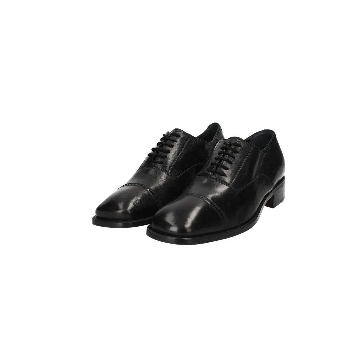 Bally Cap Toe Oxford Formal Lace Ups Leather Black Colour For Men