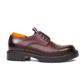 Big Cap Toe Derby shoes Wine red