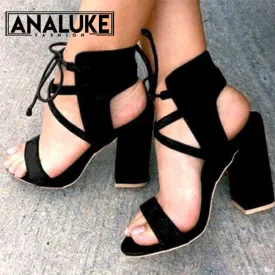 Big Size Thick Straps High Heels