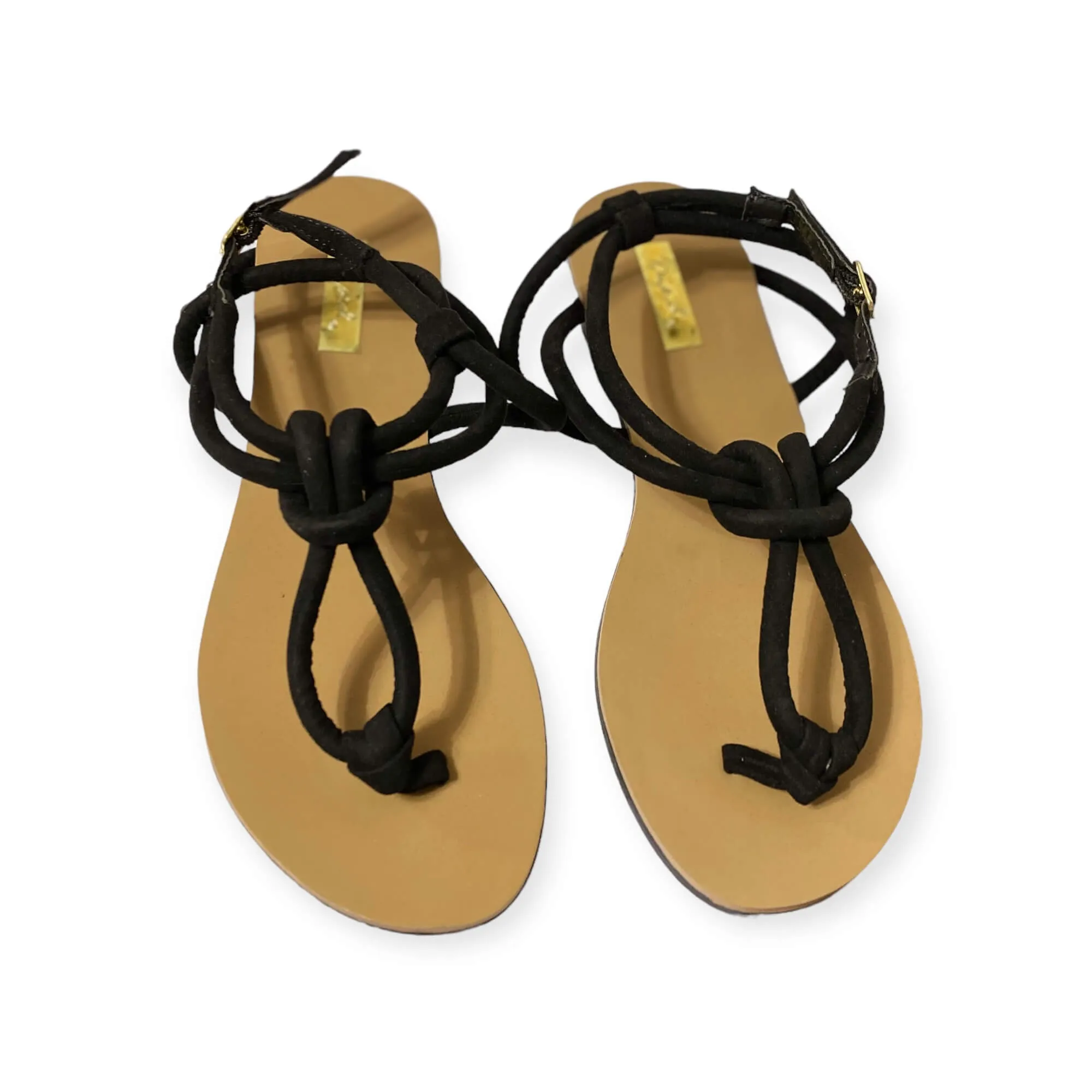 Black Toe Split Knotted Sandals