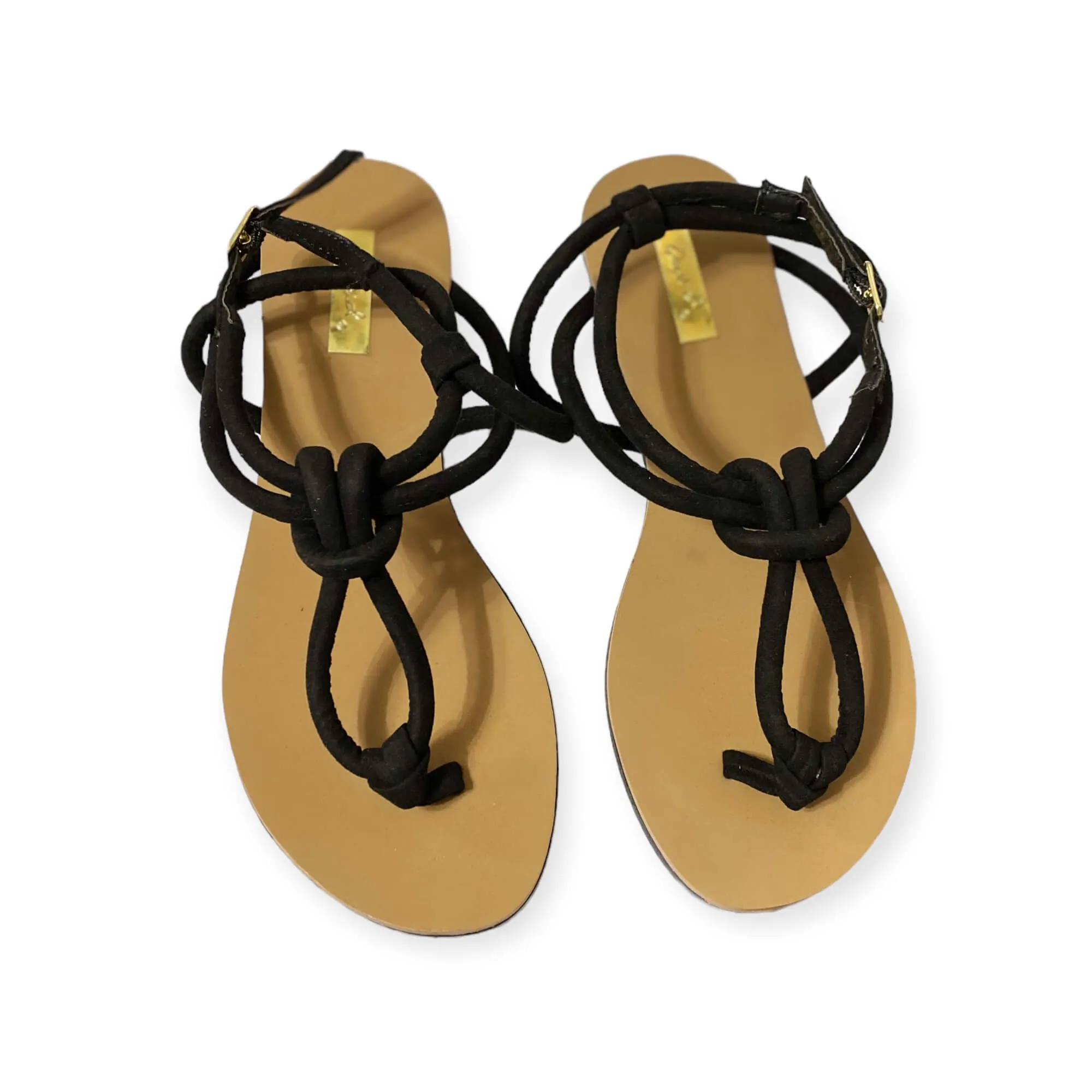 Black Toe Split Knotted Sandals