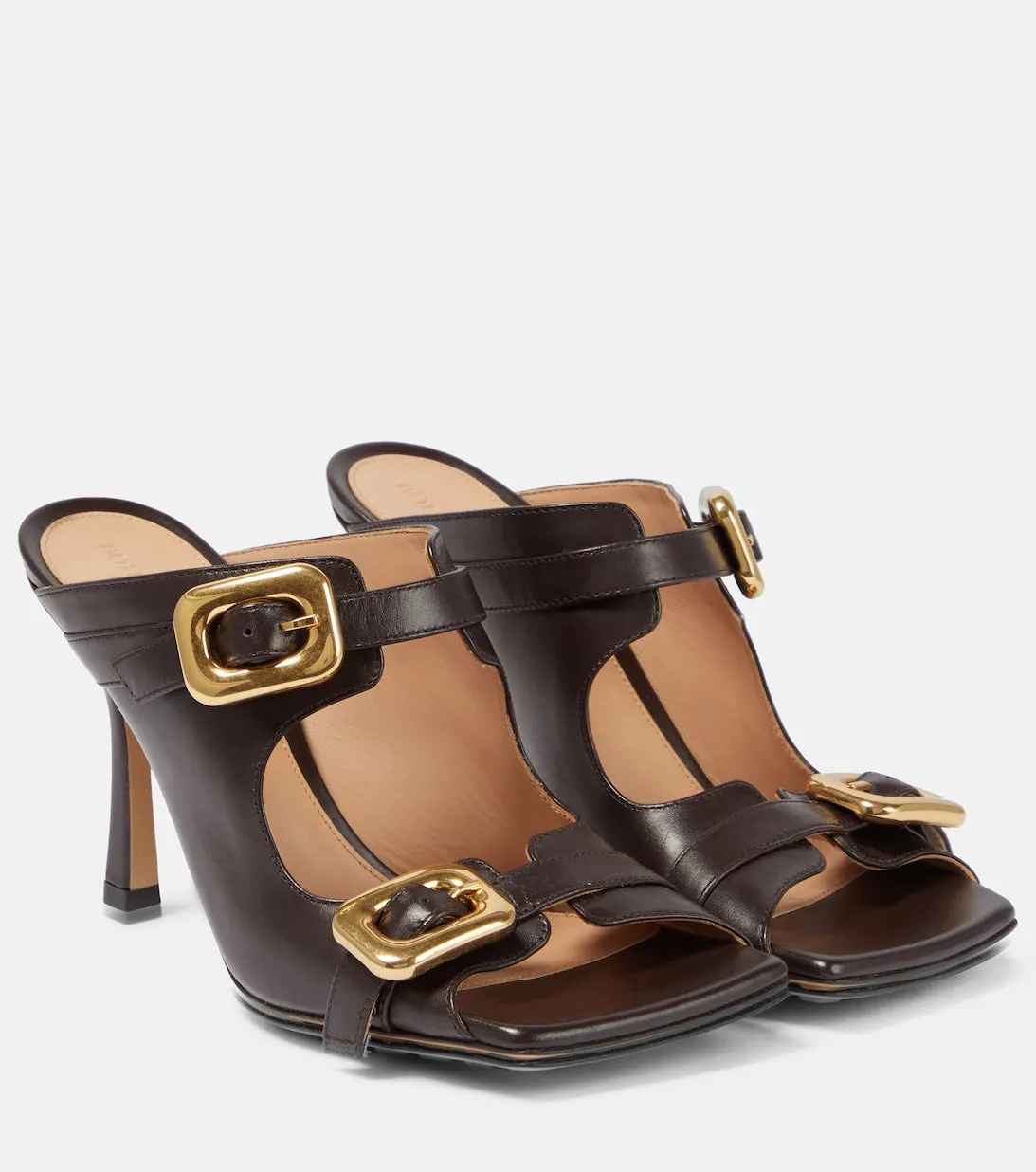 Bottega Veneta leather mules, brown