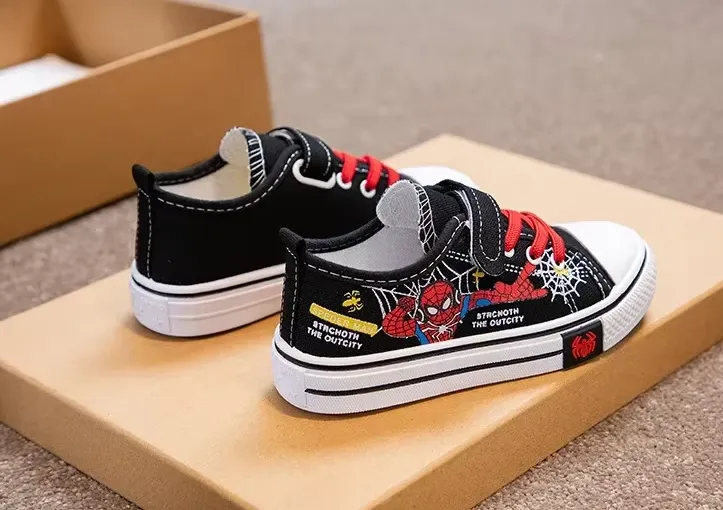 Boys Canvas Shoes - Boys Spiderman Anti-slip Soft Bottom Canvas Shoes