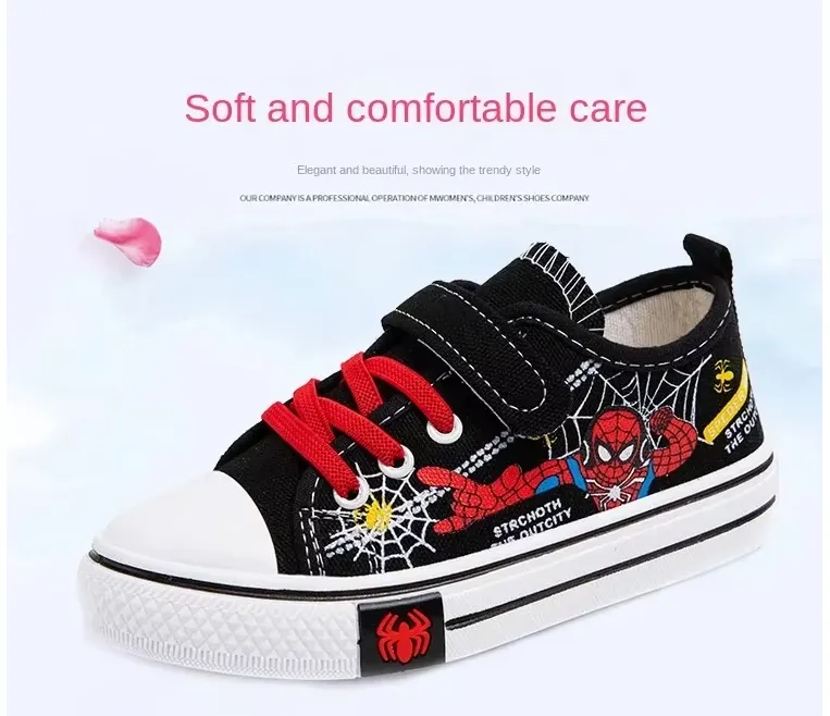 Boys Canvas Shoes - Boys Spiderman Anti-slip Soft Bottom Canvas Shoes