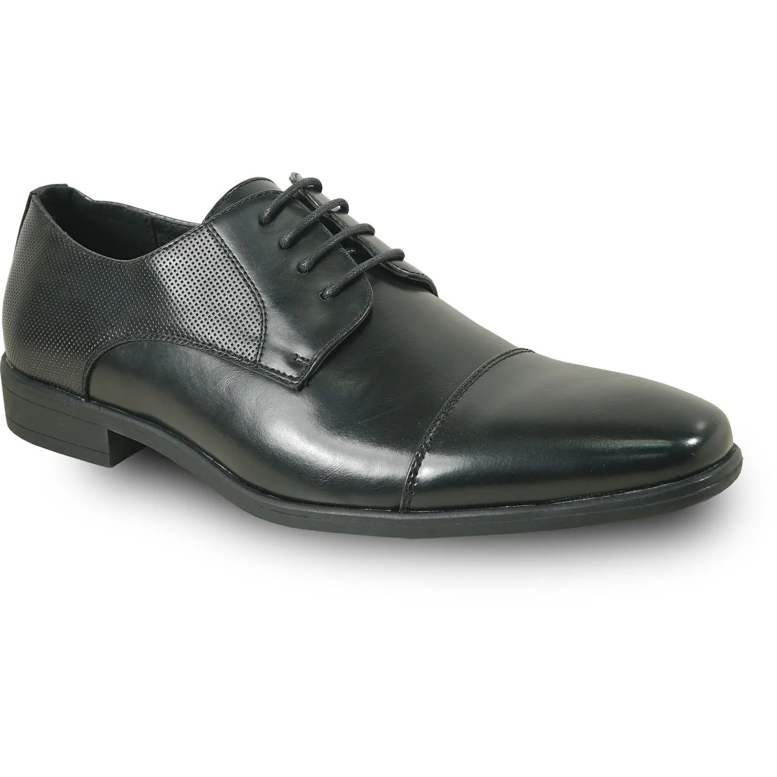 BRAVO Men Dress Shoe KING-6 Oxford Shoe Black - Medium and Wide Width Available