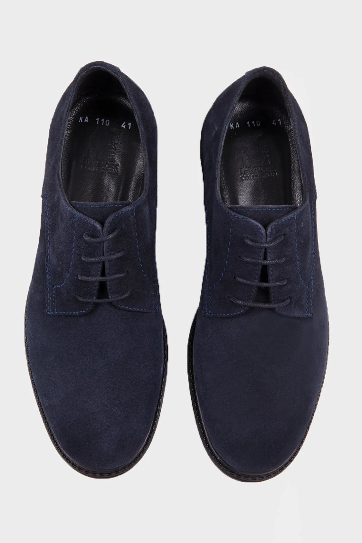 Casual 100% Genuine Leather Navy Lace-Up Shoes