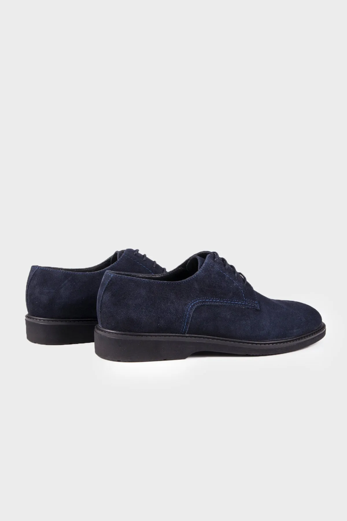 Casual 100% Genuine Leather Navy Lace-Up Shoes