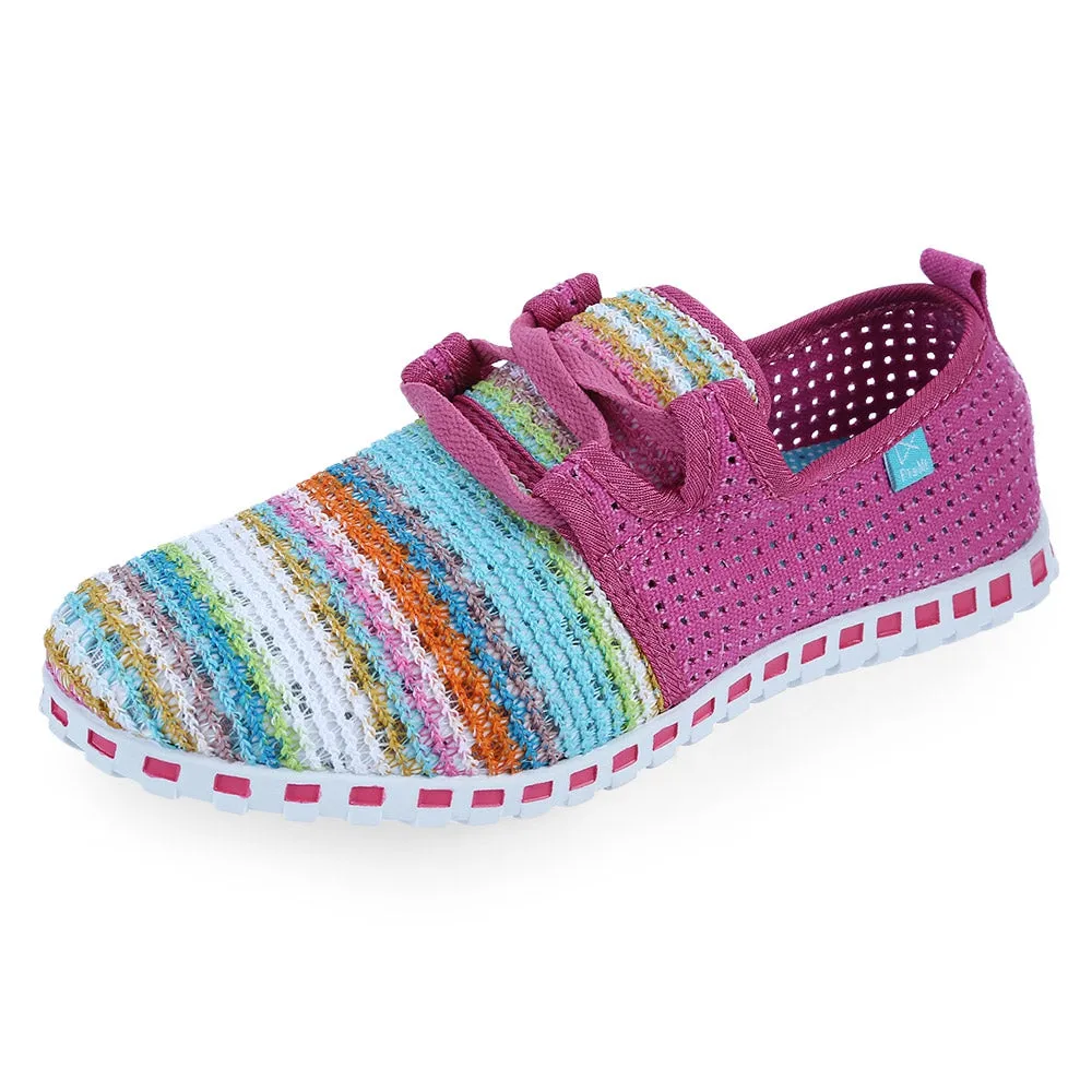 Casual Colorful Hollow Out Lace Up Flat Shoes for Ladies