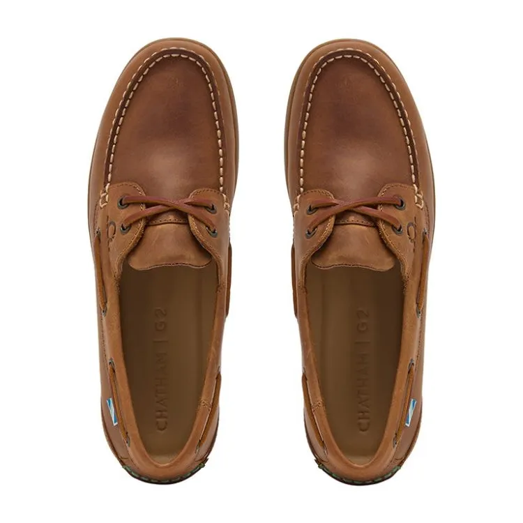 Chatham Deck Buton G2 Premium Leather Boat Shoes - Walnut