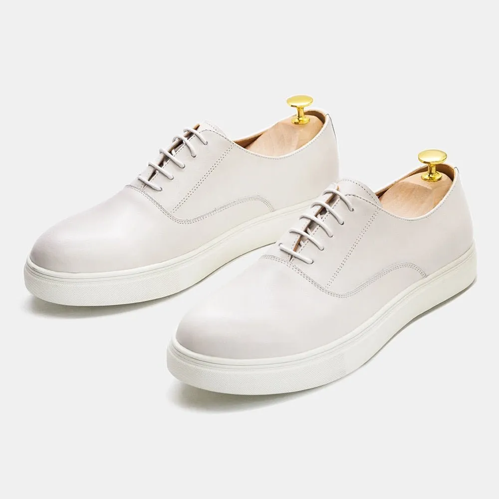 Comfortable Cowhide Lace-up Derby Sneaker