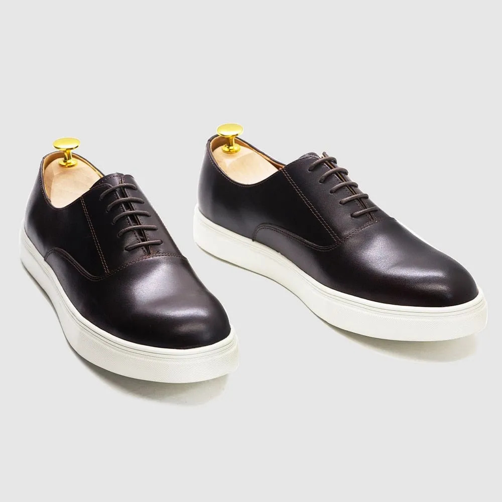 Comfortable Cowhide Lace-up Derby Sneaker