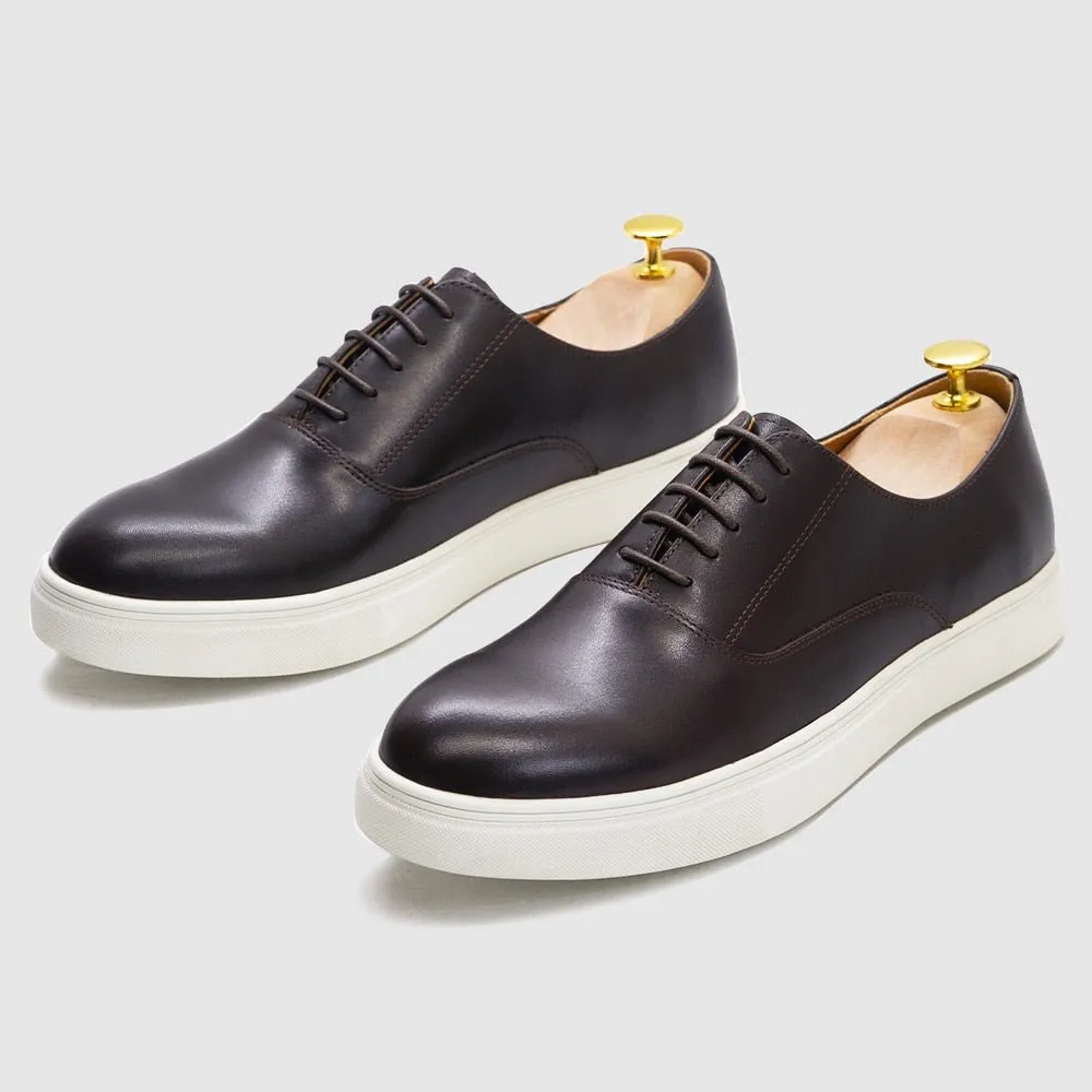 Comfortable Cowhide Lace-up Derby Sneaker