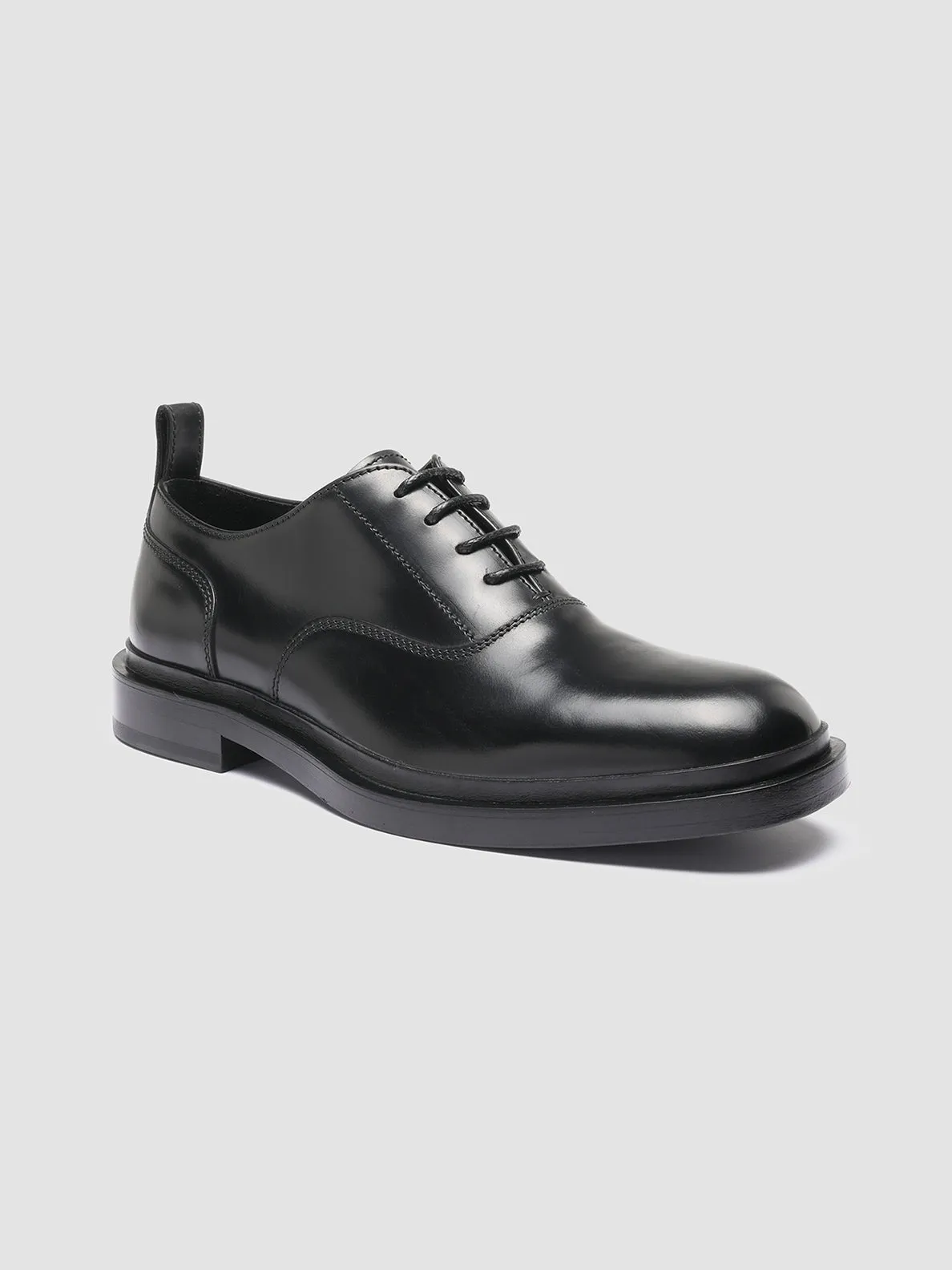 CONCRETE 002 - Black Leather Oxford Shoes