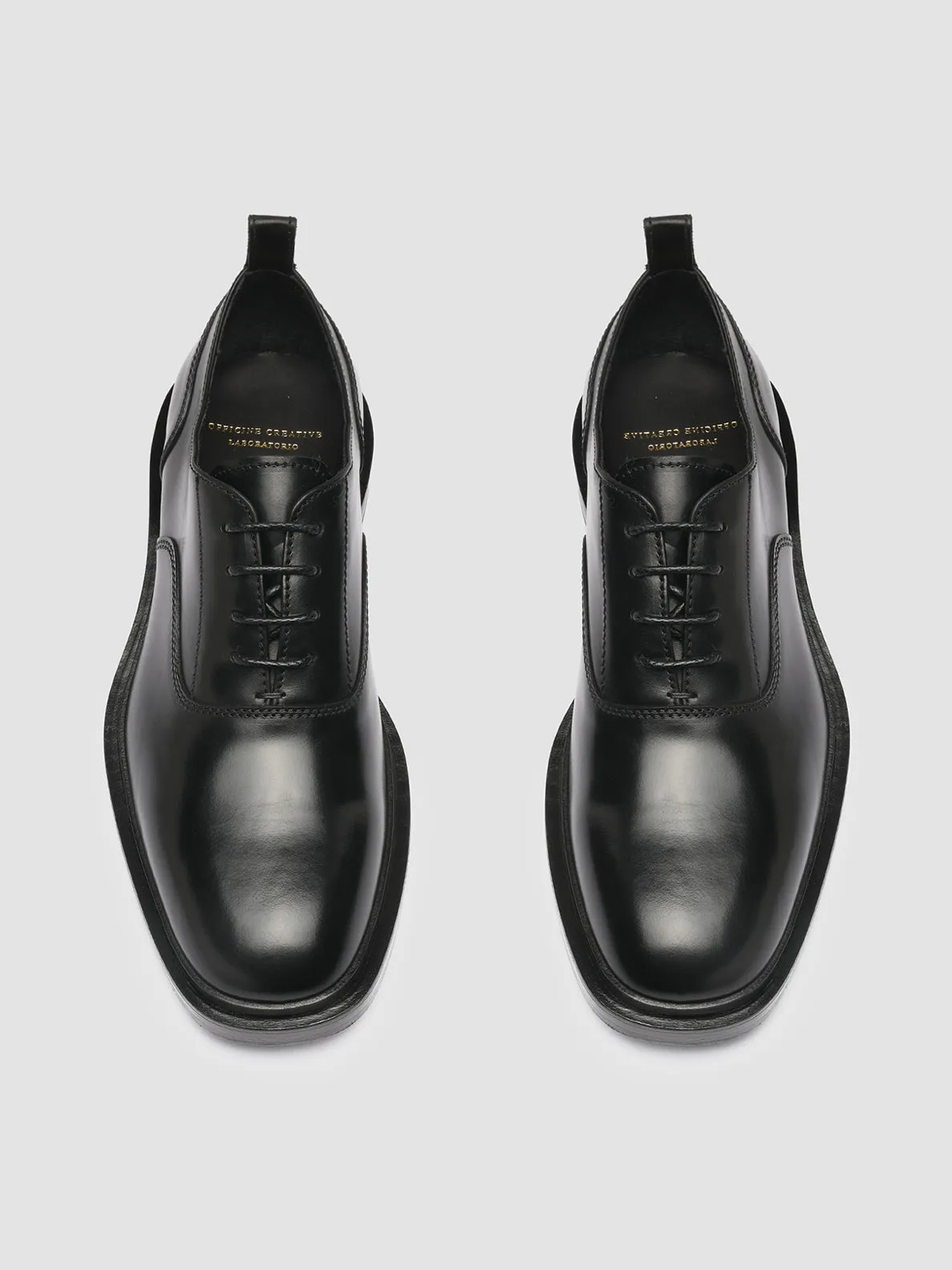 CONCRETE 002 - Black Leather Oxford Shoes