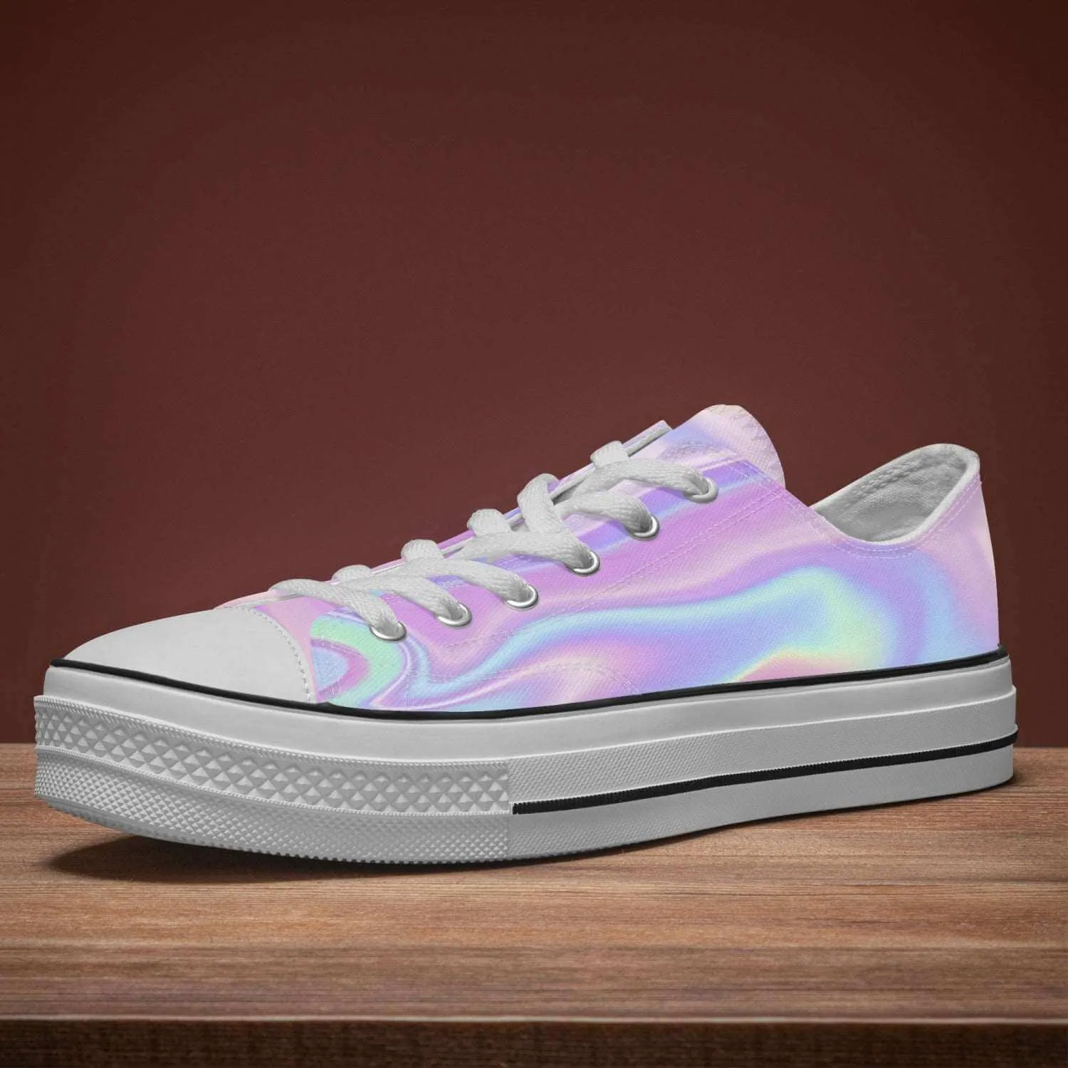 Custom Pastel Tie Dye Psychedelic Low Canvas Shoes