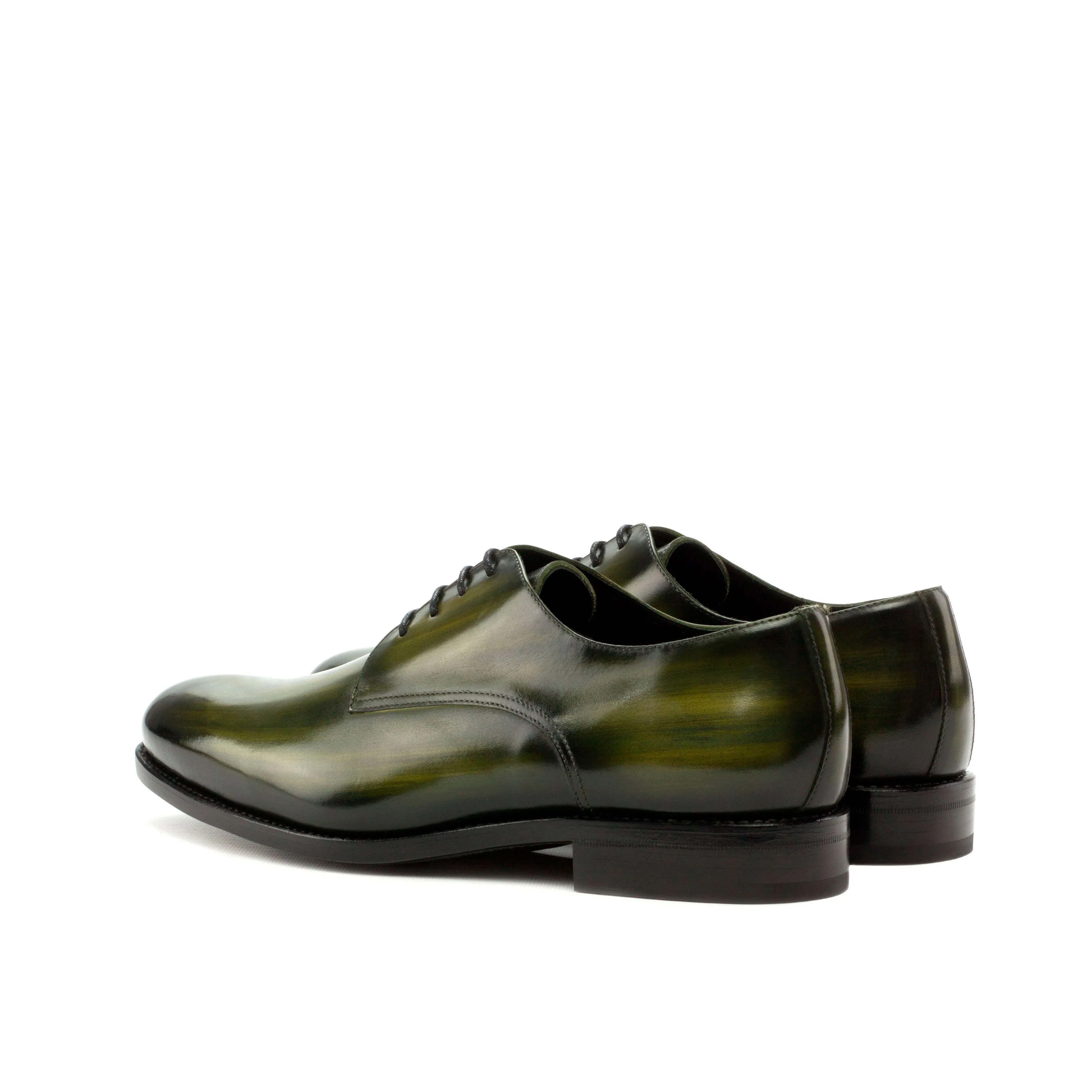 DapperFam Vero in Khaki Men's Hand-Painted Patina Derby