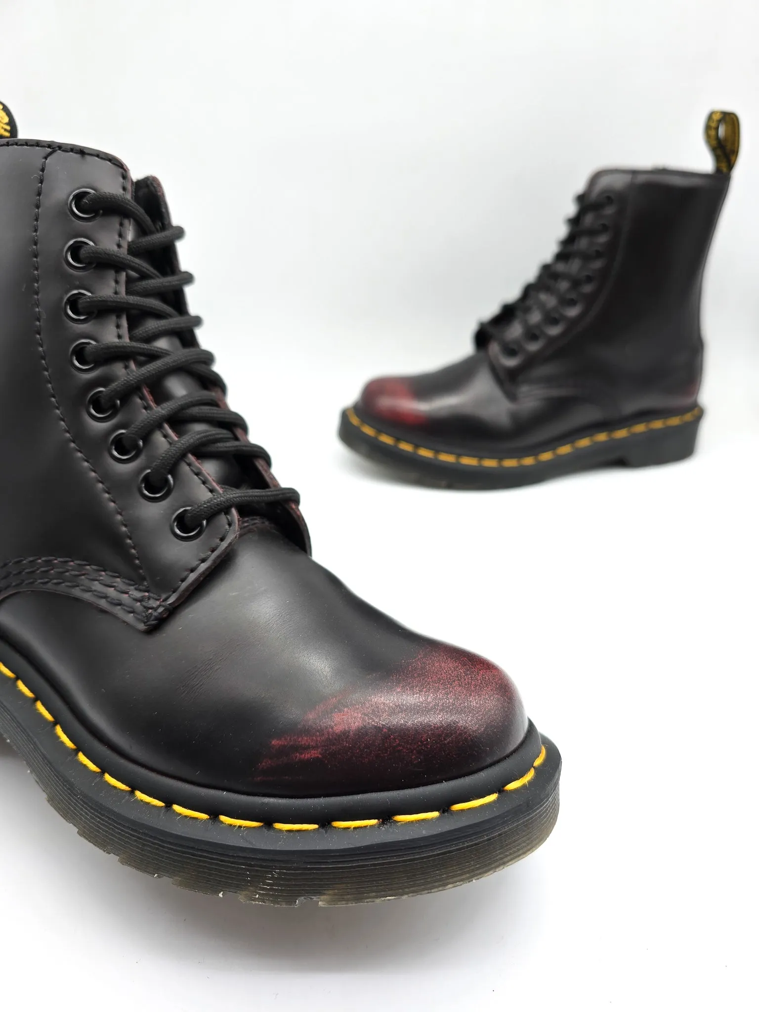 DR. MARTENS 1460 PASCAL CHERRY ARCADIA SIDE ZIP - Pre-Loved