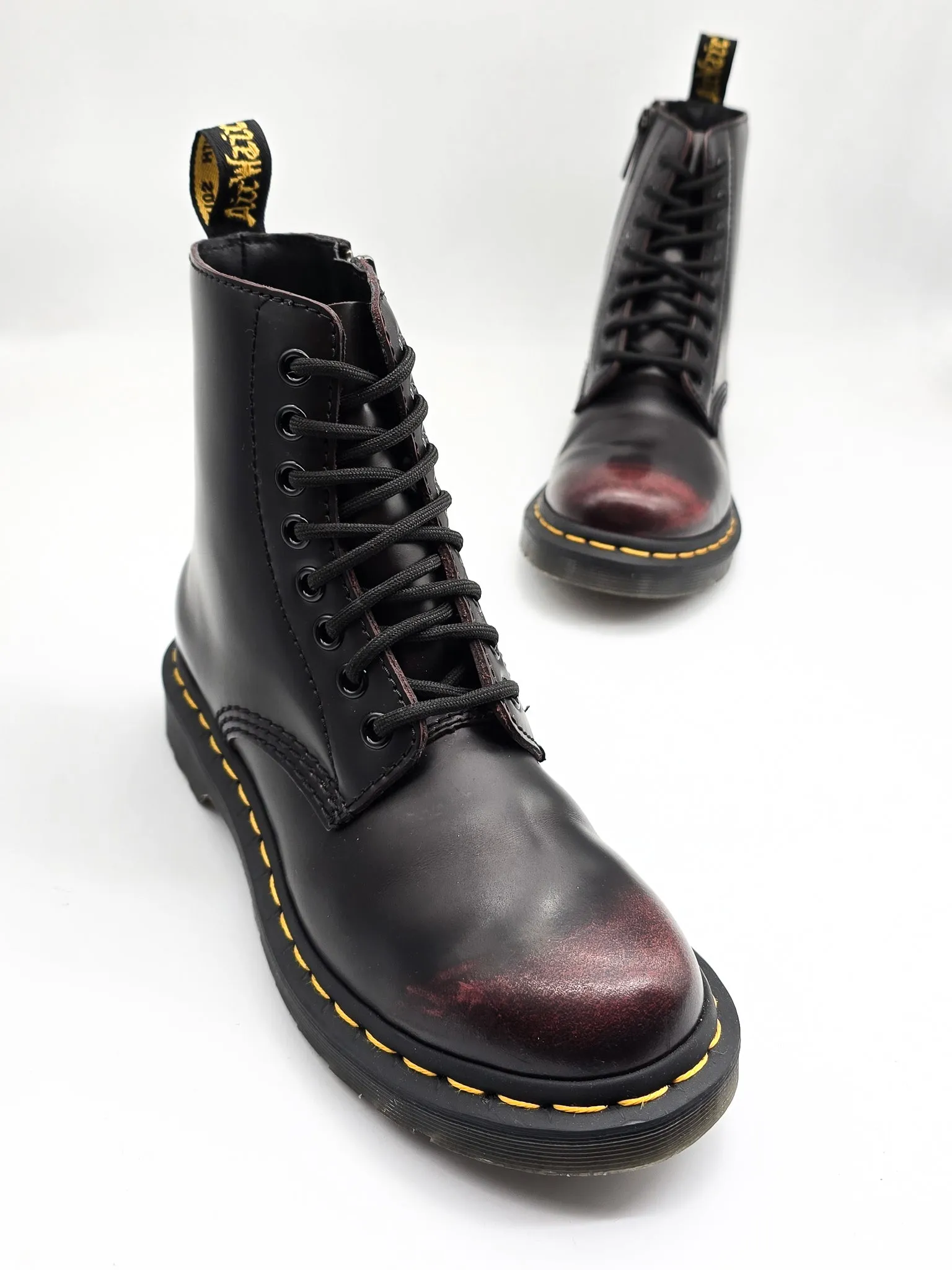 DR. MARTENS 1460 PASCAL CHERRY ARCADIA SIDE ZIP - Pre-Loved