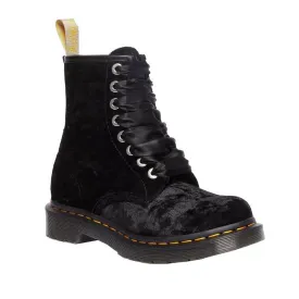 Dr Martens 1460 Vegan Black Crushed Velvet 8 Eye Boot