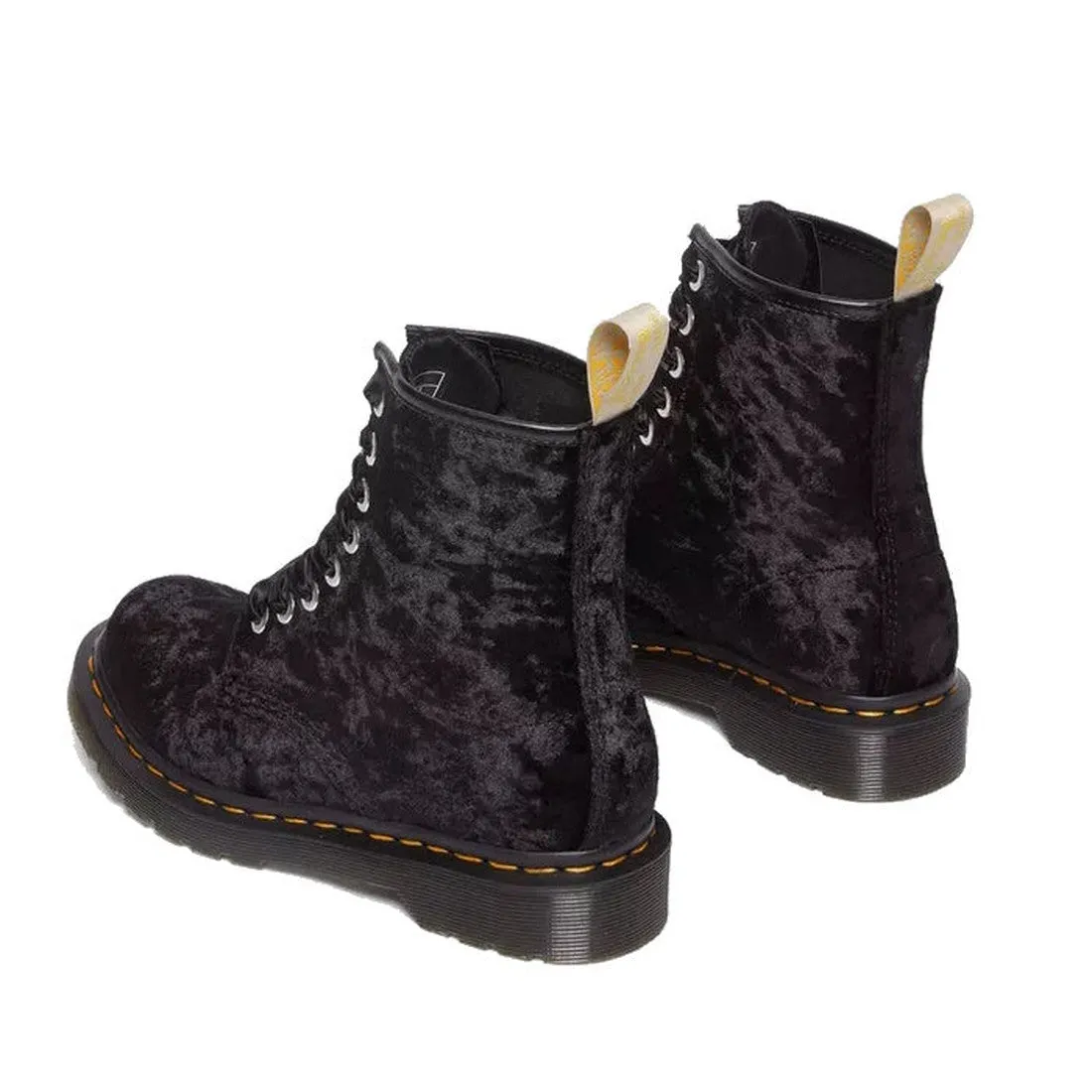 Dr Martens 1460 Vegan Black Crushed Velvet 8 Eye Boot