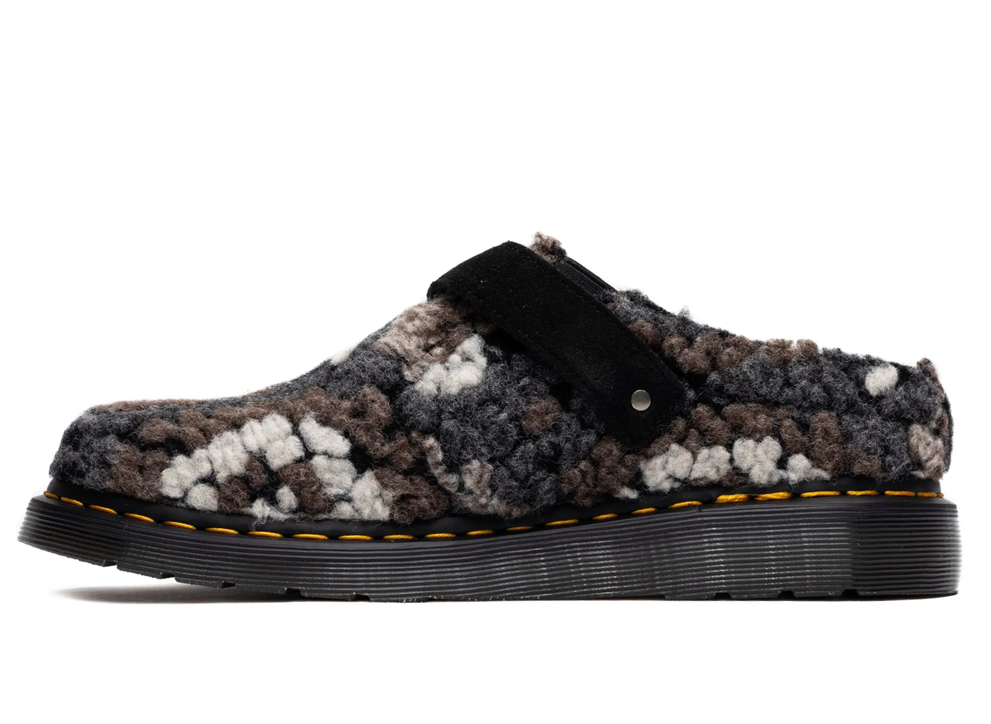 Dr. Martens Isham Crochet Wool Suede Mules in Black