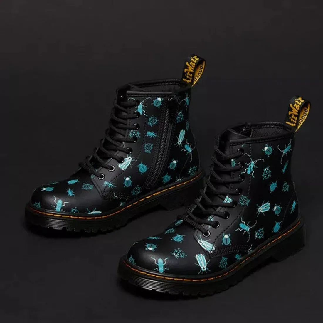 Dr Martens kids - 1460 J Black Woodland Bugs Glow In The Dark