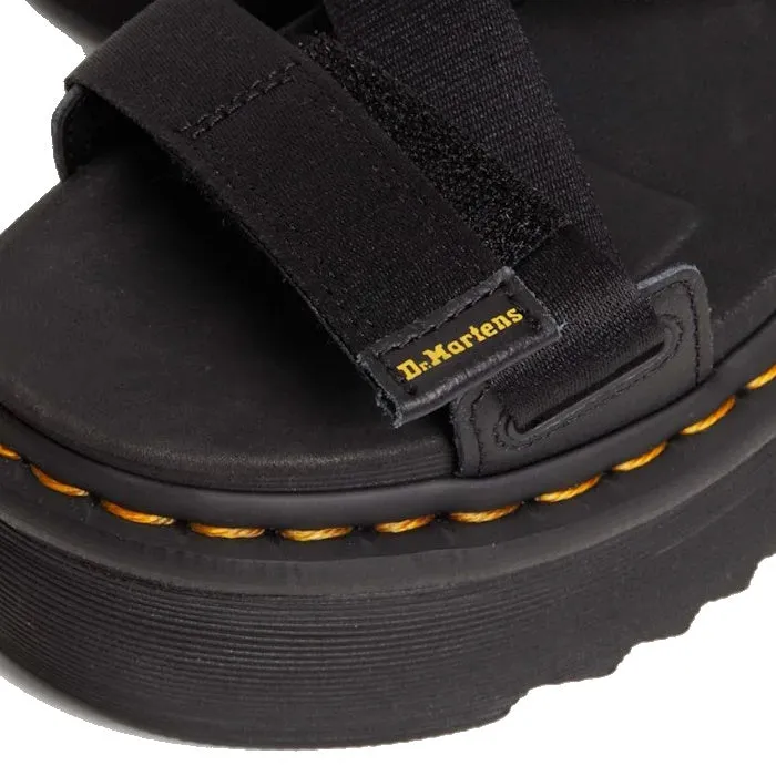 Dr Martens Kimber II Black Athena Webbing Quad Platform Sandal