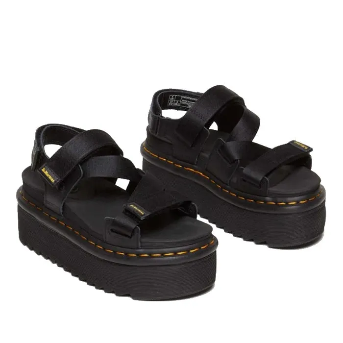 Dr Martens Kimber II Black Athena Webbing Quad Platform Sandal