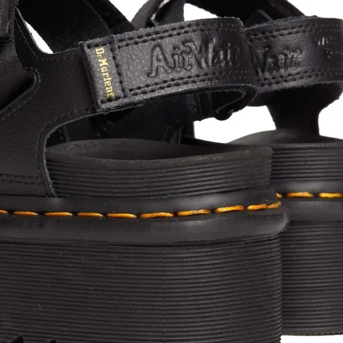 Dr Martens Kimber II Black Athena Webbing Quad Platform Sandal