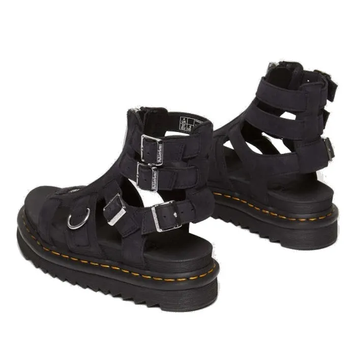 Dr Martens Olson Charcoal Grey Tumbled Nubuck Gladiator Sandal