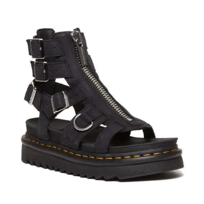 Dr Martens Olson Charcoal Grey Tumbled Nubuck Gladiator Sandal