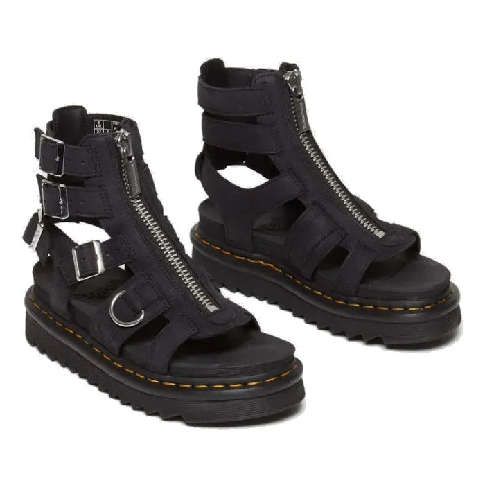 Dr Martens Olson Charcoal Grey Tumbled Nubuck Gladiator Sandal