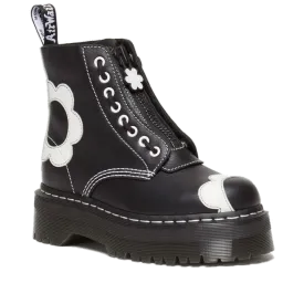 Dr Martens Sinclair Jungle Boot Optical Black & White Flower Black Pisa Leather