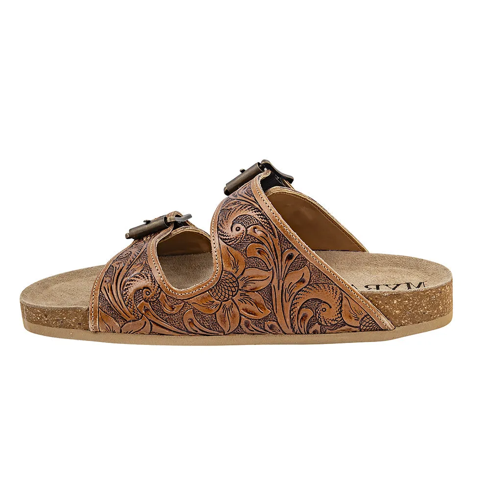 Footo Western Hand-Tooled Sandals