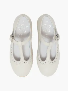 Girl t-bar shoes cream