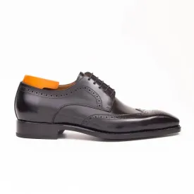 Goodyear welt derby shoes Brogue style Black