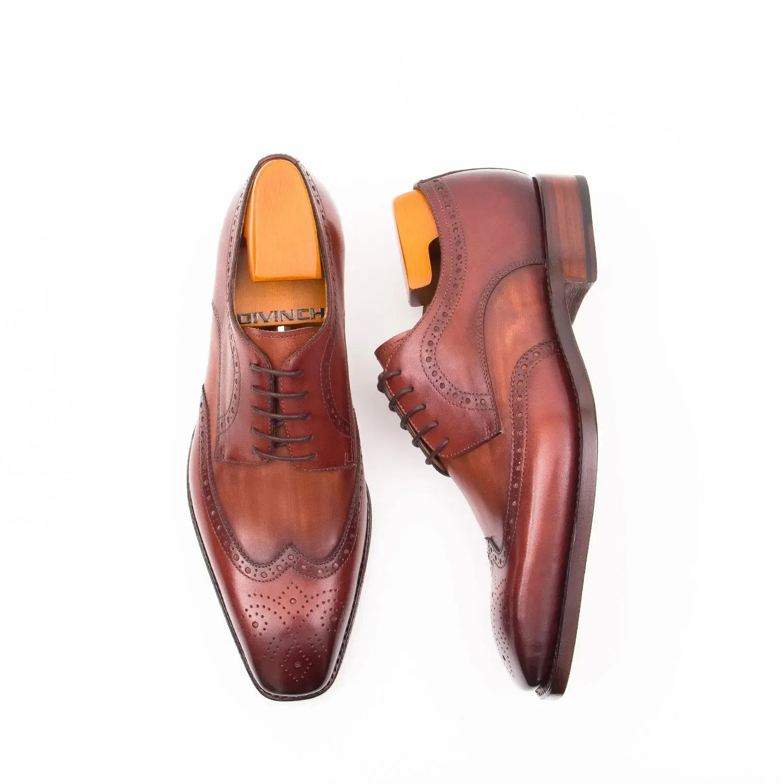 Goodyear welt derby shoes Brogue style Brown