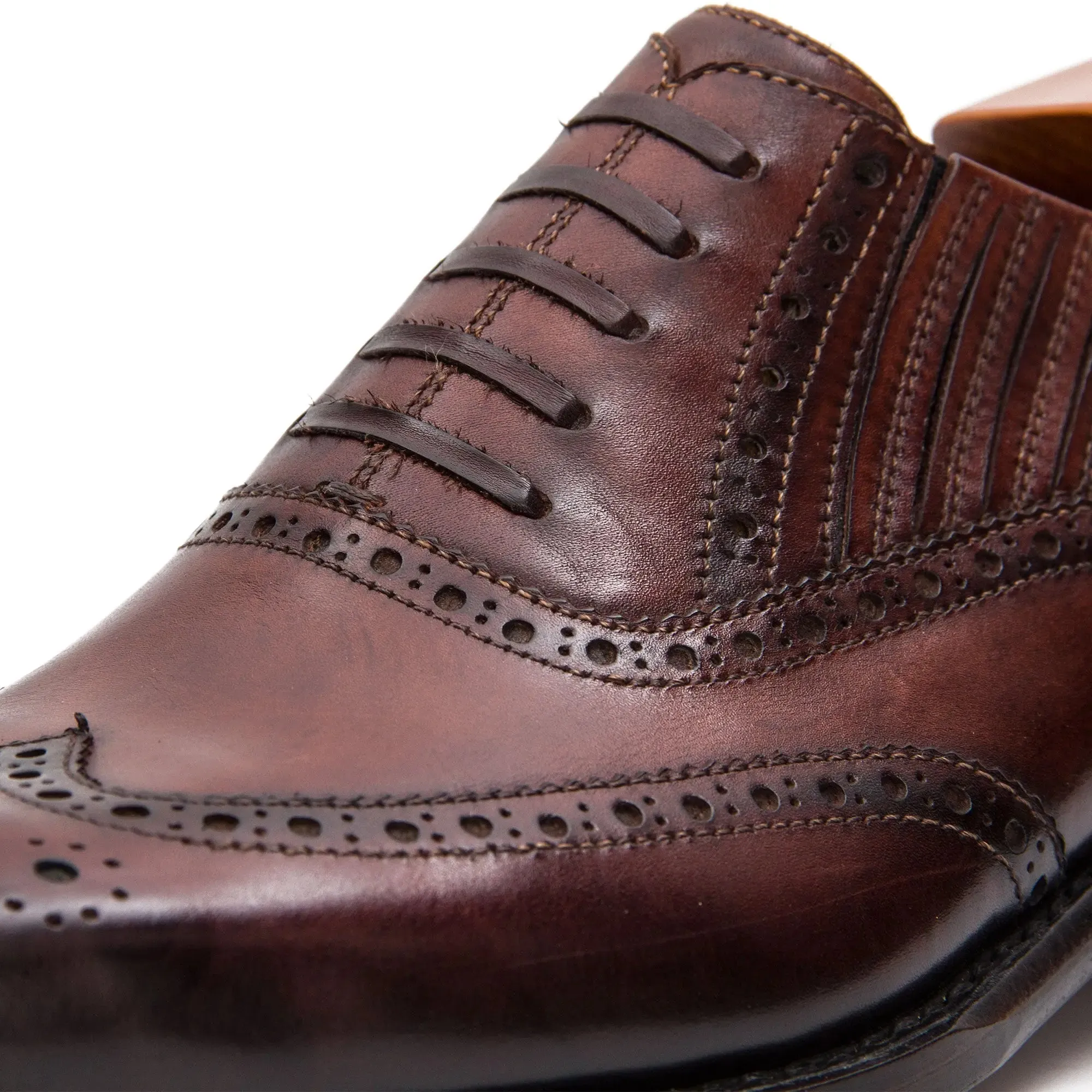 Goodyear Welted Brogue Oxford Shoes Coffee