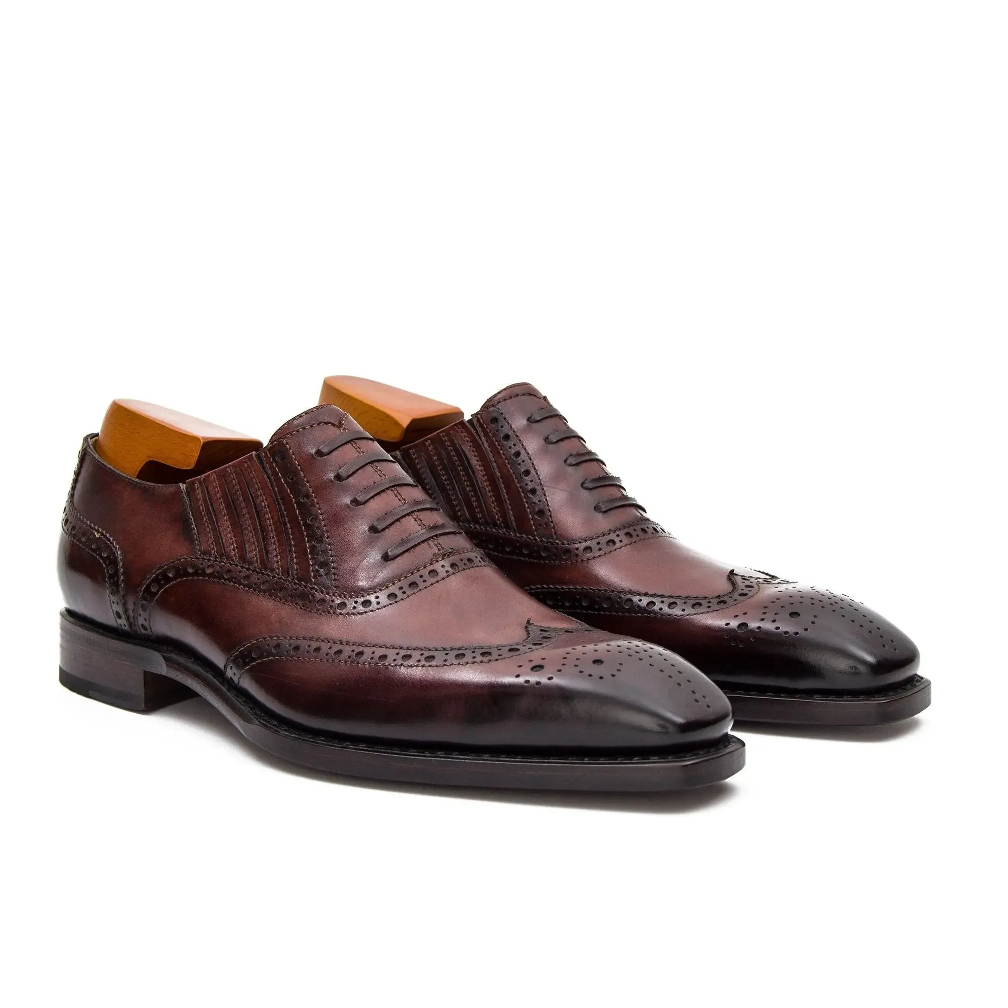 Goodyear Welted Brogue Oxford Shoes Coffee