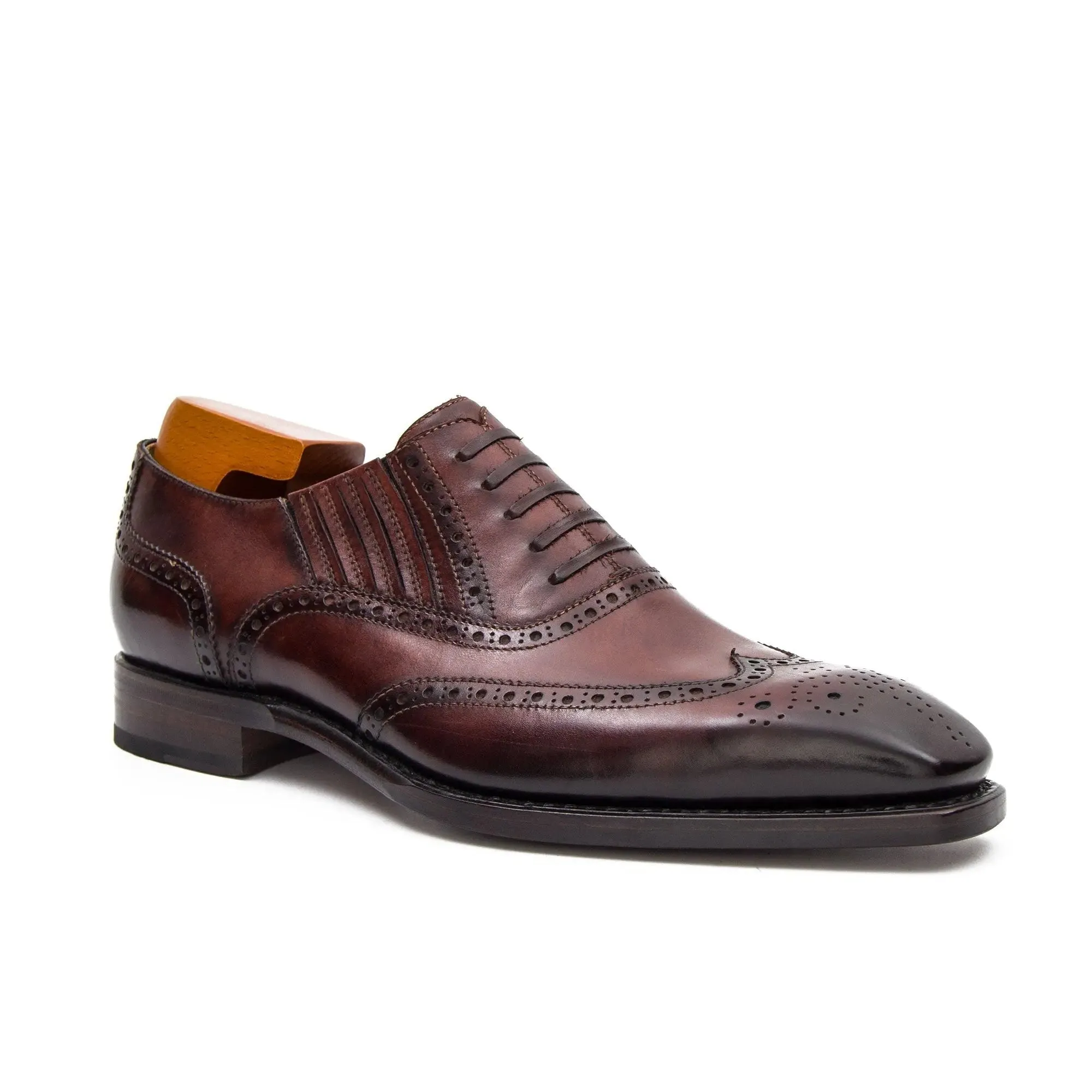 Goodyear Welted Brogue Oxford Shoes Coffee