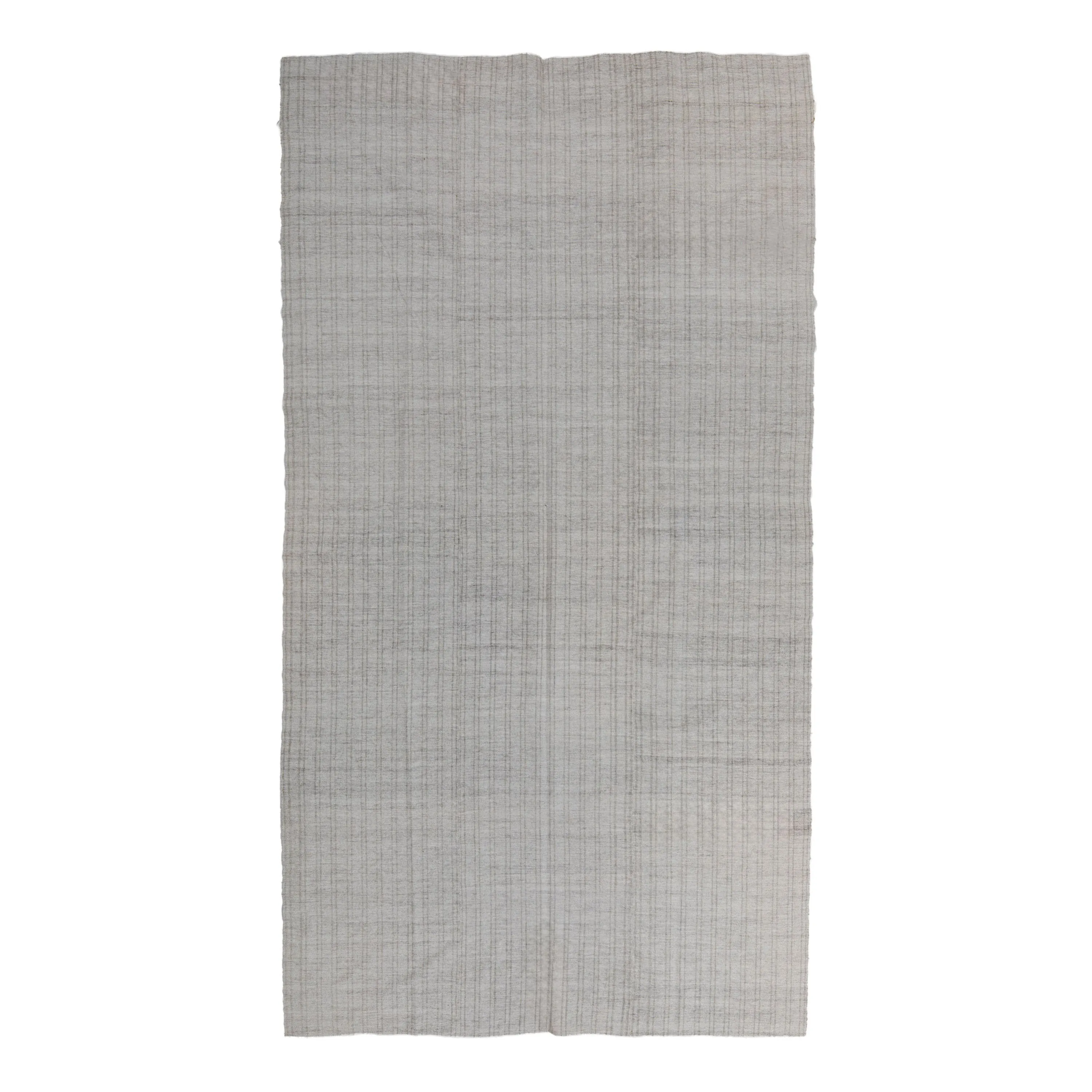 Grey Turkish Flatweave Wool Rug - 6'5" x 11'10"