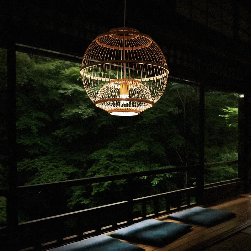 Hand-woven Rattan Chandelier