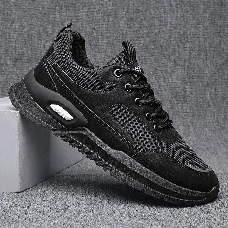 Hnzxzm New Fashion Sneakers Men Spring Autumen Male Footwear Thick Sole Mens Casual Shoes Breathable Mesh Sneakers Black Grey A4752