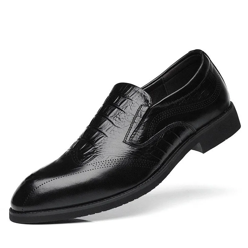 Hnzxzm New Genuine Leather Shoes Men Business Shoes Fashion Mens Casual Shoes Brand Male Footwear Black Party Shoes A4417